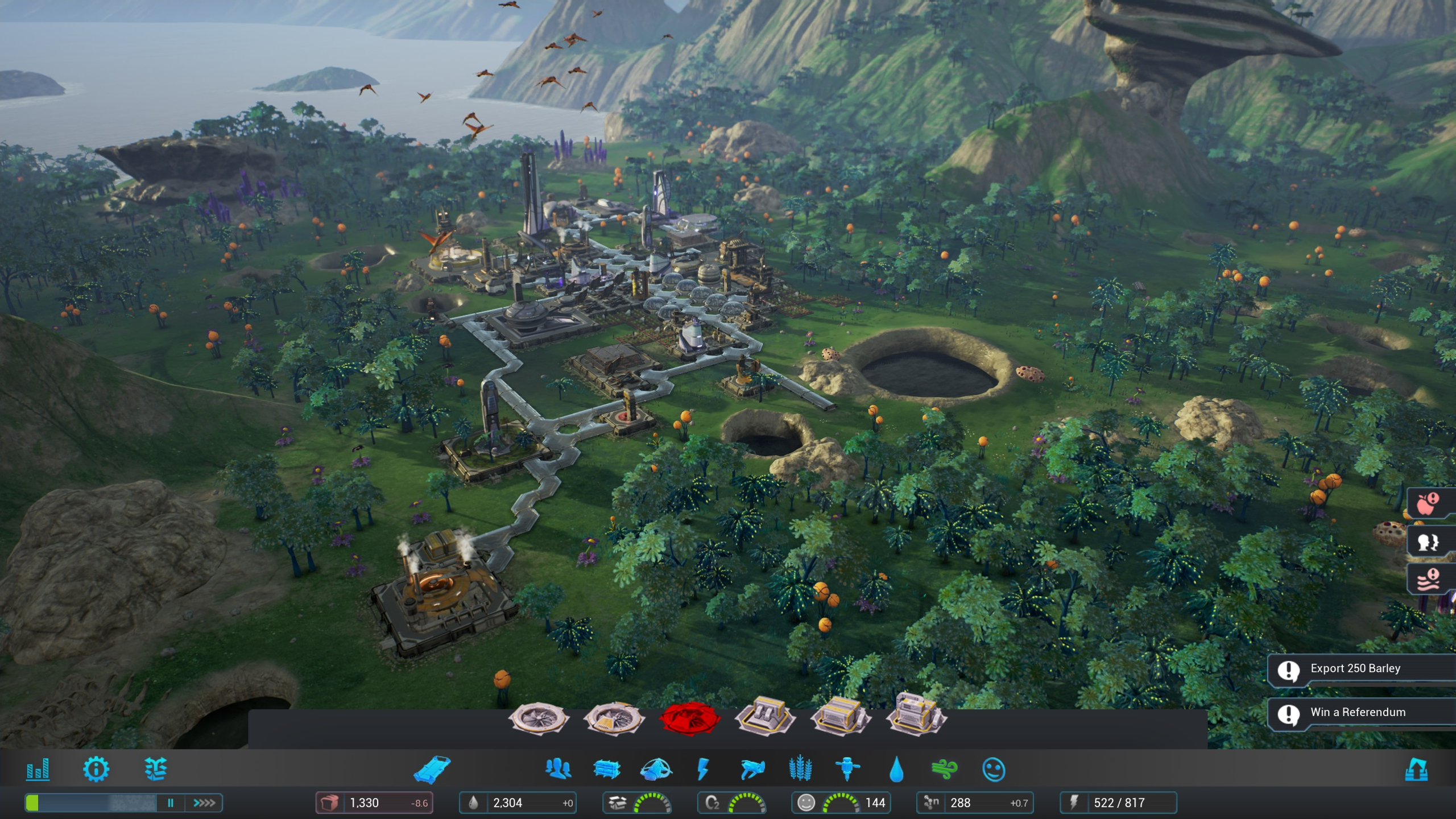 Screenshot: Medium-sized colony in Vanaar